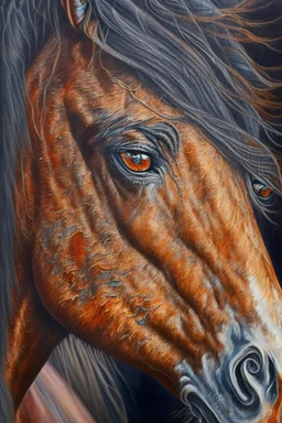 Phoenix Horse-face mixed ,highly detailed, sharp focus, elegant, ultra reallistic, intricate, oil on canvas, beautiful, high detail, crisp quality, colorful