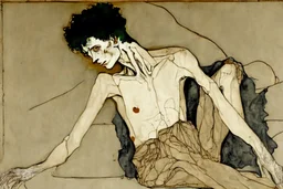 painting of a figure with the life-filled void of an empty existence, egon schiele masterpiece