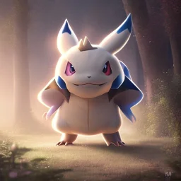 Mystery pokemon,Ambiance dramatique, hyperrealisme, 8k, high quality, lot of details, portrait,