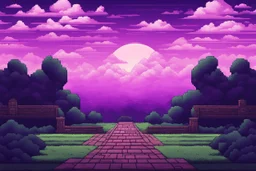 Symmetric Purple SKY WITH CLOUDS BACKGROUND Pixel Art