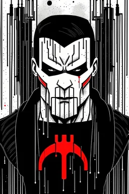 punisher sku;; in the style of Hiroshi Nagai