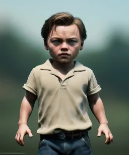 Leonardo di caprio toddler, full body, shoe, car, dramatic lighting, hyper realistic