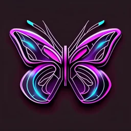 symetry!!, butterfly!!, logo, NFT, colorful, cyberpunk, neon punk, curves, lines, simple, gradient, creative, holographic