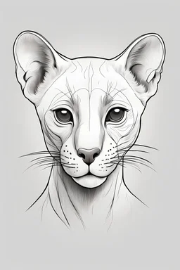 outline art. cute Fossa, white background