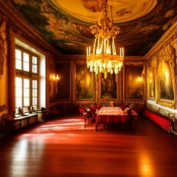 Celebration in a schloss, austrian people, ledherhosen, Austrian aesthetic, warm colors, wooden floor, forest green walls, night time, 8k, HD, cinematography, photorealistic, Cinematic, Color Grading, Ultra-Wide Angle, Depth of Field, hyper-detailed, beautifully color-coded, insane details, intricate details, beautifully color graded, Cinematic, Color Grading, Editorial Photography, Depth of Field, DOF, White Balance, 32k, Super-Resolution, Megapixel, ProPhoto RGB, VR