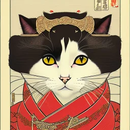 Ukiyo-e Style ,cute cat