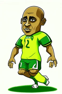 Roberto Carlos Brazilian football player cartoon 2d