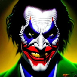 ultra detailed fullbody portrait in oil of Joker, extremely detailed digital painting, extremely detailed face,crystal clear eyes, in the style of Keith Parkinson and Ohrai Noriyoshi and ARTGERM and Ken Kelley robert e howard and pablo oliveira , mystical colors, perfectly centered image, perfect composition, rim light, beautiful lighting,8k, stunning scene, raytracing