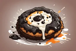 battered deep fried oreo, clean vector style