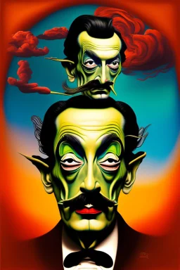 Potrait of dali as dali style paint