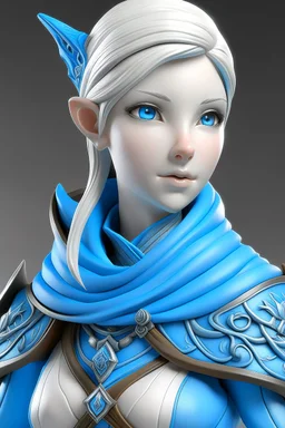 young female wind genasi life domain cleric blue skin