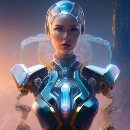 cosmos masterpiece, humanoid sexy cyborg robot with octopus hands, sango fantasy, fantasy magic, sharp focus, illustration, highly detailed, digital painting, concept art, matte, artgerm and paul lewin and kehinde wiley, full figure, fit in board, cyber punk, pretty accurate hands face fingers, natural aye, fit within portrait