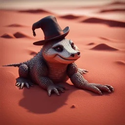 pen outline, in the style of Escher, super model female crocodile panda witch on the red sand beach ,bokeh like f/0.8, tilt-shift lens 8k, high detail, smooth render, down-light, unreal engine