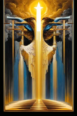 Sacred Space between timelines; Neo-Surrealism; Optical Art; De Chirico