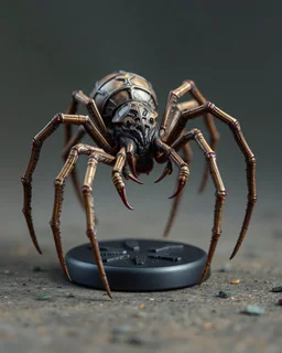 hyperrealistic 3d-render of a tabletop role-playing miniature of a tyranid-larvae-facehugger-spider. the miniature is full body and stands on a base.