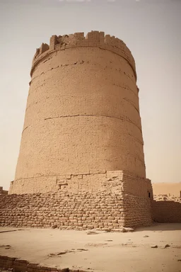 ancient tower of babylon and zigarat faded old photo