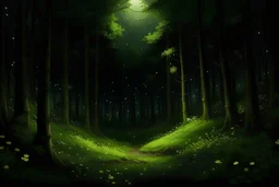 лес весной ночью