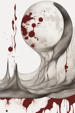 Abstract drawing of the moon and blood