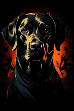 graphic Halloween, black dog