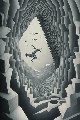 And it feels now Just like heaven's coming down Your soul shakes free As its conscience hits the ground; surreal, optical art, mc escher, award-winning