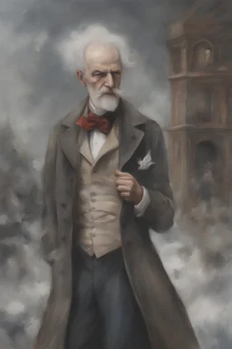 Sigmund Freud's and Alexandra "Sasha" Aleksejevna Lussin Spain the 18th century fantasy bombshells oil paiting by artgerm display Tim Burton style in style In Freudian depth psychology, dream, symptom, death anarchists in the background of a terrible storm in city