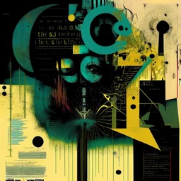 Macabre surreal memory test, nightmare cartography bar scale textures, abstract sci-fi, by Arthur Secunda and Dave McKean and Tracey Adams, mind-bending illustration; dramatic poster art, rich colors, asymmetric, vertical braille code schematic