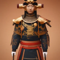 beautiful smooth realistic Japanese samurai robot, run on dark cosmos background, cat еye, extremely sharp detail, finely tuned detail, ultra high definition, 8 k, unreal engine 5, ultra sharp focus, accurate sword wings, positive smile, lot of details, fit within portrait, Ambiance dramatique