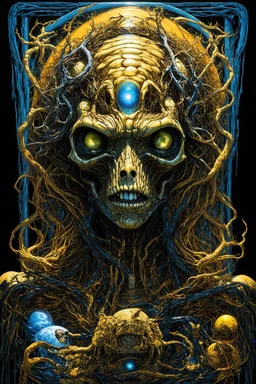 humanity is a biological bootloader for digital superintelligence; lowbrow mashup of Giger and Hundertwasser; Golden Hour; Exquisitely Detailed