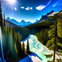 Glacier National Park, Montana,aerial view,extremely detailed digital painting, high resolution,8k, realistic, beautiful, volumetric lighting, mystical colors ,perfectly centered image, perfect composition, rim light, beautiful lighting,masterpiece, stunning scene, raytracing, anatomically correct, in the style Van Gogh and robert e howard and Ken Kelley and Ohrai Noriyoshi and Simon Bisley and tomzj1.