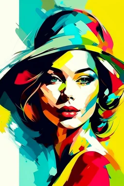 modern abstract woman painting vector