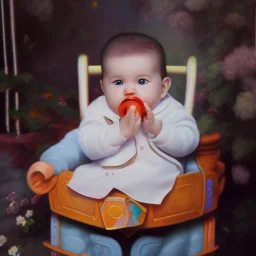 a baby in a colorful setting, disney style