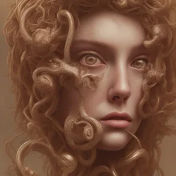 a portrait of medusa, hyper realist, hyper detailed, stunningly beautiful