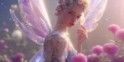 crystal subtle flower in a galactic ambiance beautiful fairy, transparent, delicate colors, in the foreground, full of details, smooth，soft light atmosphere, light effect，vaporwave colorful, concept art, smooth, extremely sharp detail, finely tuned detail, ultra high definition, 8 k, unreal engine 5, ultra sharp focus