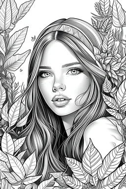 Black and white Coloring page bible Realistic Beautiful Natural Naiomi