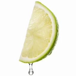 lime juice dripping with light reverse spash, stock photo, side view photographic