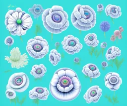 Vector anemone set illustration. Watercolor white backdrop