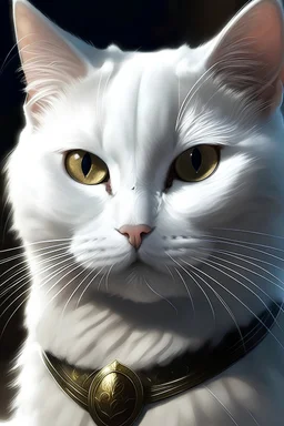 gato extraño feroz de color blanco con poderes