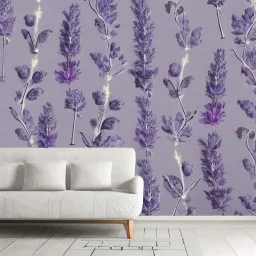 eucalyptus and lavender as wallpaper by PIERRE JOSEPH REDOUTÉ