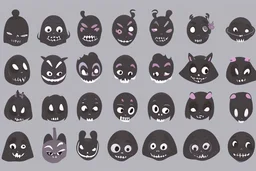 make a bunch of simple spooky and cute cartoon characters I could draw and make them all different