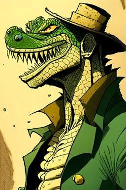 A comic portrait of D. Crocodile, caractere from One Piece