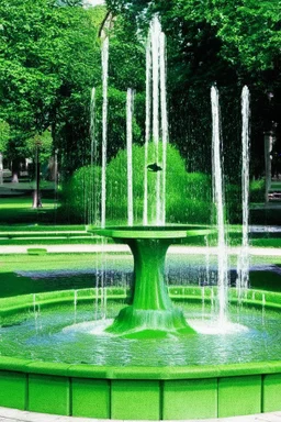 Green area and water fountain