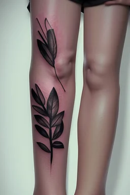 Small tattoo in the leg above the foot in the shape of the astra flower Photorealistic