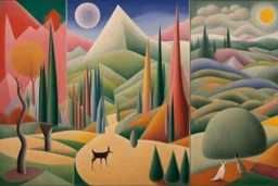 a landscape by artist "Gino Severini",by artist "Leonora Carrington",by artist "Mark Rothko"