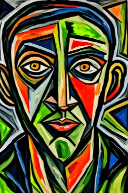 Autoportrait style Pablo Picasso and van goth