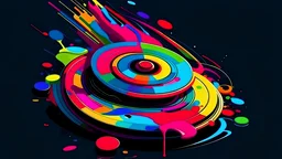 Multicolor abstract turntable