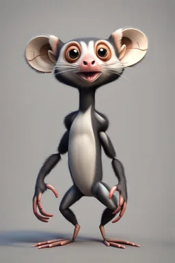 hi poly Mud Crab Monkey Opossum T-pose just the character and simple background
