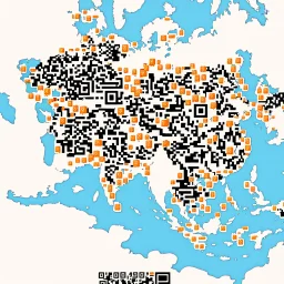 Each continent on Earth is a QR code.