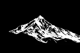 mountain smooth vector shape, white on black