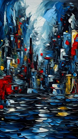 8K Ultra HD, highly detailed, Abstraction, Oil, Sketch, A metropolis made of water, Cubism, Brush, Palette, Easel, Pigment, Stroke, Composition, Mixed media, Texture, Contrast, Depth, Creativity, Imagination, Ceramic, Cerulean, Vermilion, Impasto, Glaze, Grayscale, Fauvism, Renaissance, luminism, 3d render, octane render, Isometric, by yukisakura, awesome full color,
