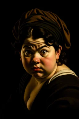 Portrait of a female dwarf, Caravaggio style